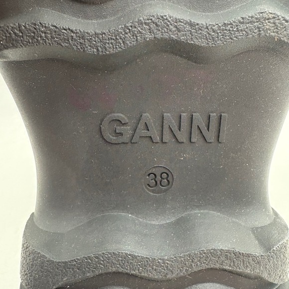 Ganni Outdoor Chelsea Boots Rubber Canvas Lug Sole Waterproof Size 38 US 7.5-8 - Picture 9 of 10